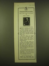 1924 Simon & Schuster, Inc. Ad - Joseph Pulitzer, his life and letters - $18.49