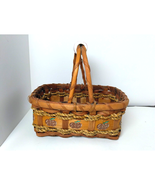Small Apple Basket w/ Porcelain Handle - Rope Weave - Farmhouse Decor Be... - $12.03 CAD