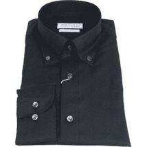 Mens 100% Italian Cotton Shirt Non Iron SORRENTO Button Down Oxford 4531 Black image 2