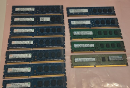 Lot of 12 Mixed Brands 2GB PC3-10600U DDR3 Desktop Memory 1333MHz 1Rx8 - £28.76 GBP