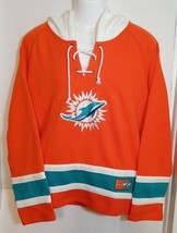 Miami Dolphins Hockey Style Lace Up Pullover Hoodie Men&#39;s Large - £36.66 GBP