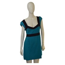 French Connection Blue Black Cap Sleeves Viscose Mini Dress size 12 - $39.60