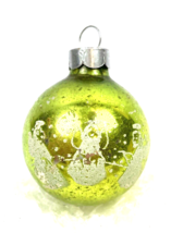 Vintage Shiny Brite Glass Ball Christmas Ornament Green Stencil Angel 1.... - $14.00