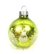 Vintage Shiny Brite Glass Ball Christmas Ornament Green Stencil Angel 1.... - €12,00 EUR