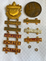 Vtg Demolay Lot Badge Coin Attendance Athletics Installation Religion Masonic - £55.91 GBP