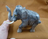 (Y-WOO-400) Gray tan Woolly Mammoth figurine stone gemstone SOAPSTONE PERU - £26.89 GBP