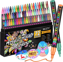 72 Colors Acrylic Paint Pens Paint Markers, Extra Fine Tip Point Acrylic Paint P - £31.13 GBP