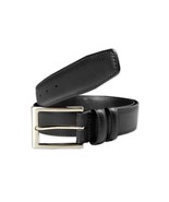 Brooks Brothers Black Silver Made in USA Genuine Leather Belt Rect, 38W ... - $70.57 CAD