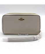 COACH Pebbled Leather Long Zip Around Wallet, Chalk/Gold NWT MSRP$298 Re... - $1,286.21 MXN