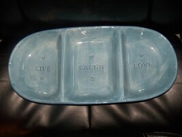 New Beginnings Blue Live Laugh Love Serving Tray Dish Fruit Appetizer LAST ONE - £23.53 GBP