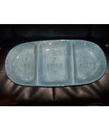 New Beginnings Blue Live Laugh Love Serving Tray Dish Fruit Appetizer LA... - £29.09 GBP