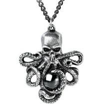Alchemy Gothic Mammon of the Deep Pendant Octopus Skull Plage Noir Festi... - $33.95