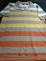 Vintage IZOD Lecoste Polo Wide Striped Rugby Style Shirt XL Knit Style Cotton - £9.97 GBP