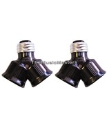 2X Dual Bulb Socket Adapter 1 to 2 Converter 2 Socket Outlet Lamp Splitt... - £7.93 GBP