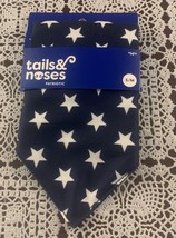 Tails and Noses Joann Fabrics Patriotic Dog Bandana MEDIUM Navy Blue Stars - £9.54 GBP