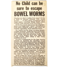 1940 Jayne&#39;s Vermifuge Bowel Worms Advertisement WW2 Era Quack Medicine ... - $369.57 MXN