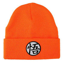 Dragon Ball Z Anime Goku Symbol Knit Cuff Orange Beanie Hat NEW UNWORN - £15.45 GBP