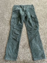 ovs cargo corduroy girls pants size 14 Olive Green Utility Adjustable Slim - $16.82