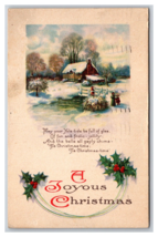 Joyous Christmas Winter Cabin Scene Holy Poem DB Postcard U27 - £2.29 GBP