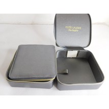 Estee Lauder Re Nutriv Makeup Jewelry Storage Case Gray Silver Metallic Set of 2 - $19.79