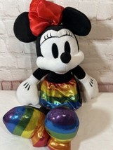 Disney Parks Minnie Mouse Rainbow Collection Pride Month 17&quot; Plush 2021  NEW TAG - £23.67 GBP