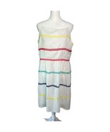 Andree By Unit NWT White Sundress Colorful Embroidered Stripes Casual Dr... - $31.44 CAD