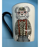 ANIMAL HIPSTER MOUSE WEARING GLASSES SUSPENDERS BOW TIE COFFEE MUG - €7,91 EUR