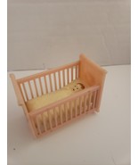 Renewal No. 120 Dollhouse Rocking Baby Crib with Baby Plastic - $20.37 CAD