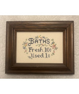 Cross-stitch Pattern Vintage “Baths” Framed 6.5 By 5 By 2  - £11.81 GBP