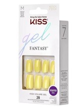 KISS Gel Fantasy Press-On Nails, ‘Get Real’, Yellow, Medium Square, 31 Ct. - £10.44 GBP