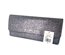 New Michael Kors Flat Wallet Dusty Blue Metallic Leather Slim W2 - $98.98