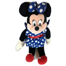 Minnie Mouse Stuffed Animal Plush 24&quot; Blue Polka Dot Dress - £42.02 GBP