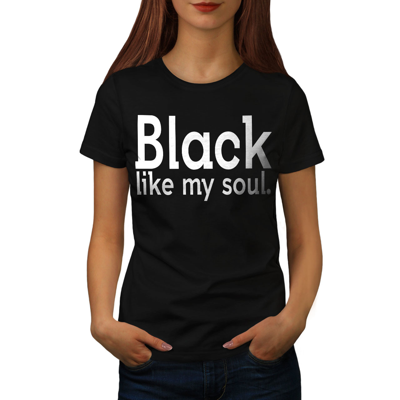 Black Soul Shirt Evil Funny Women T-shirt - £10.38 GBP