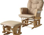 Sr0259332 Chair And Ottoman, Taupe And Natural Oak - $853.99