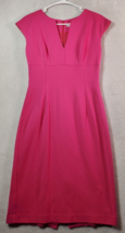 Trina Turk Sheath Dress Women Size 2 Pink Rayon Sleeveless V Neck Lined Back Zip - £26.62 GBP