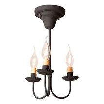 3-Light Westford Ceiling Light in Textured Black metal image 2