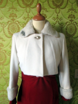 CUSTOM MADE Snow princess amazing cropped bolero jacket in winter white ... - £79.03 GBP