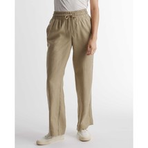 Quince Womens 100% European Linen Wide Leg Pant Pull On Pockets Beige L - $28.90