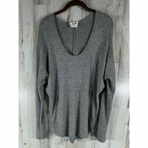 PPLA Clothing Womens Sweater Shirt Heather Gray Scoop Neck Size Medium - $10.38
