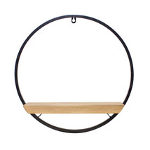 Wood Circle Shelf in Metal Frame 17.5&quot;D - $68.42
