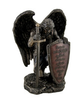 Praise Be to the Lord My Rock Kneeling Warrior Angel Statue - £63.30 GBP