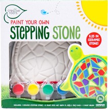 Mosaic Turtle DIY Stepping Stone Kit Includes Ceramic Stone 6 Vibrant Pa... - $22.23