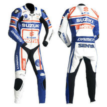 Suzuki Racing Suit Motorcycle Motorbike CE Protected Cowhide Leather Jacket Suit - £220.45 GBP