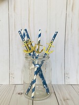 Nautical Anchor Straws, anchor Straws, Nautical Straws, Anchor Theme, 10 Ct - $9.41