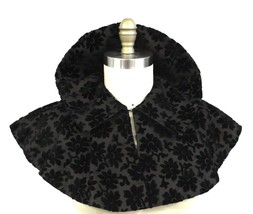 Antique Victorian 1870s Collar Capelet black velvet burnout Authentic St... - $97.02