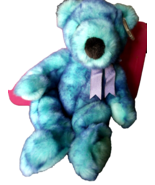 TY Beanie baby blue teddy bear with purple ribbon Stuffed Animal 1999 - $27.13 CAD