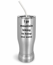 PixiDoodle Positive Mountain Biking Insulated Coffee Mug Tumbler with Spill-Resi - £26.54 GBP+