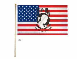 Ant Enterprises 5&#39; Wood Flag Pole Kit Wall Mount Bracket 3x5 USA America Pow Mia - £26.65 GBP