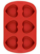 Wilton Mini Heart Silicone Red Valentines Day Mold 6 Cavities - £11.73 GBP