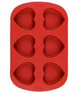 Wilton Mini Heart Silicone Red Valentines Day Mold 6 Cavities - £10.63 GBP